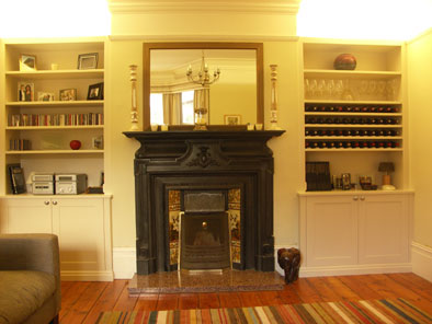 alcove units with wine rack